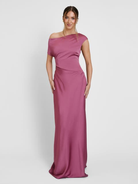 Asymmetric Satin Bridesmaid Dress