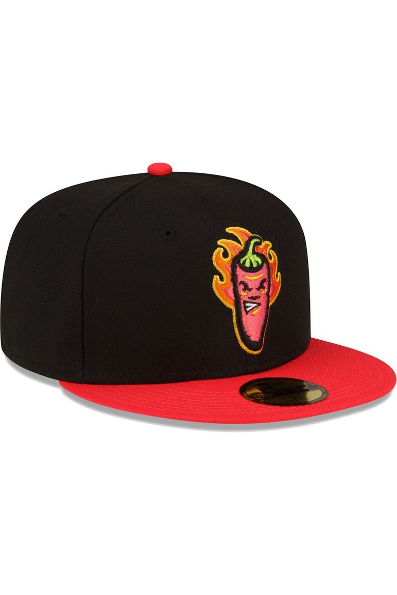 Men's New Era Black/Red Lake County Captains Copa De La Diversion 59FIFTY Fitted Hat, Alternate, color, Black