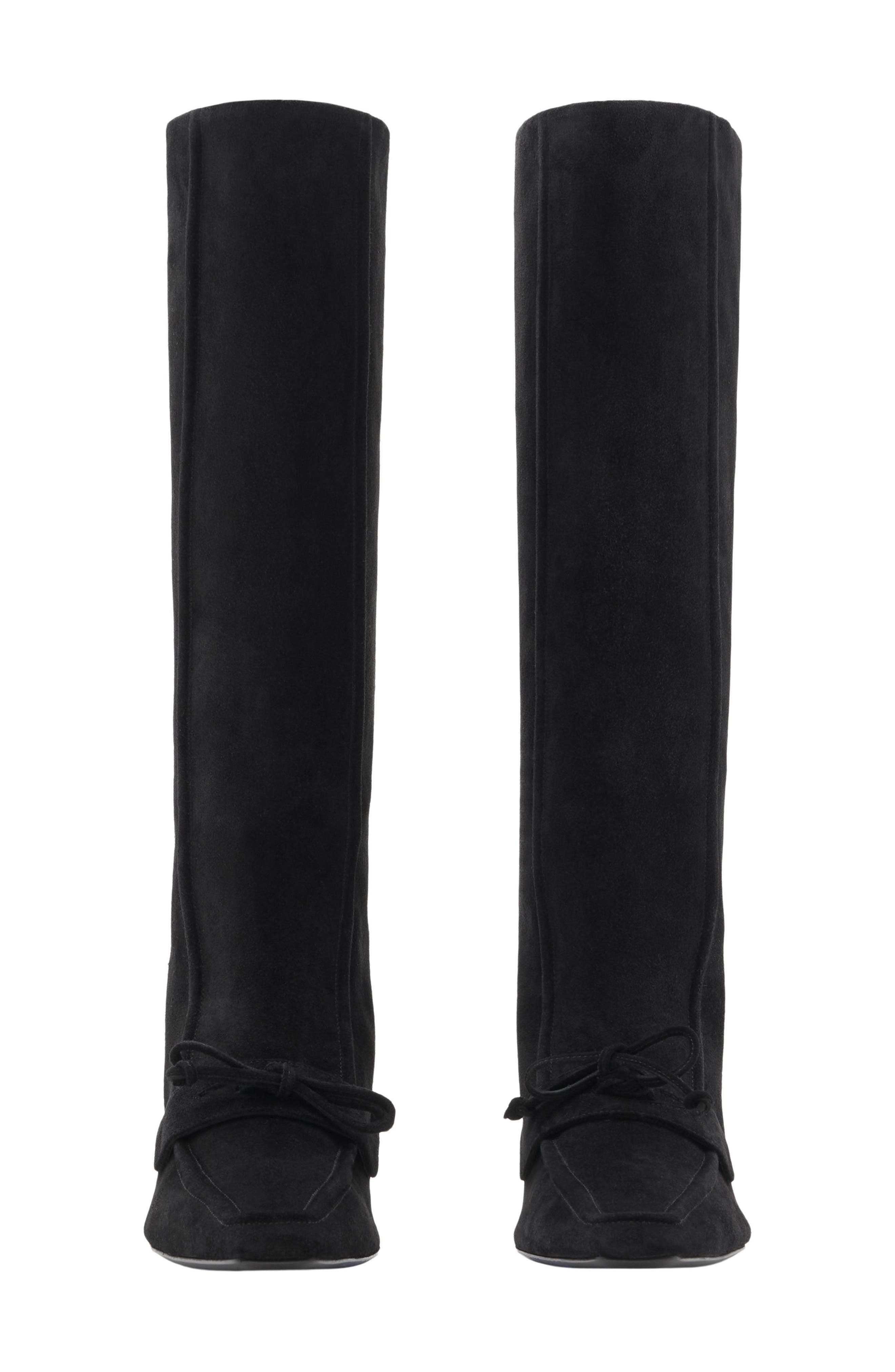 Burberry Storm Tall Suede Boot, Alternate, color, Black