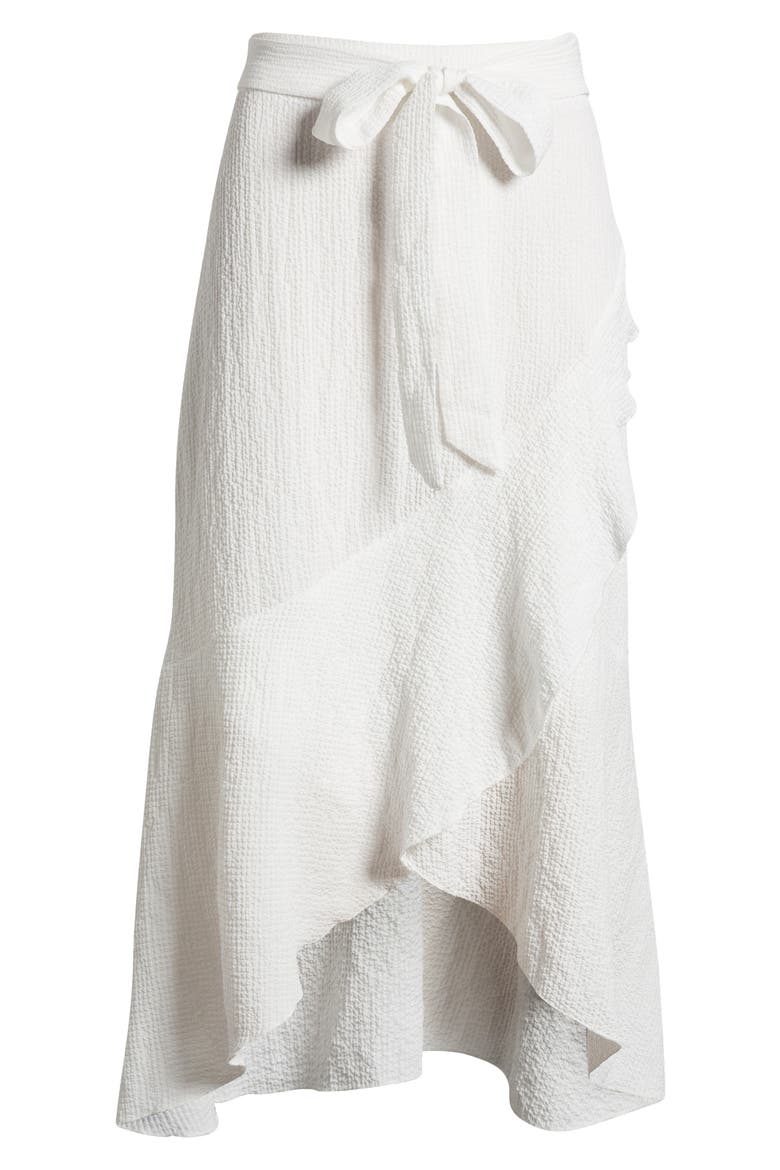 Tie Waist Ruffle Skirt, Alternate, color, BRIGHT WHITE