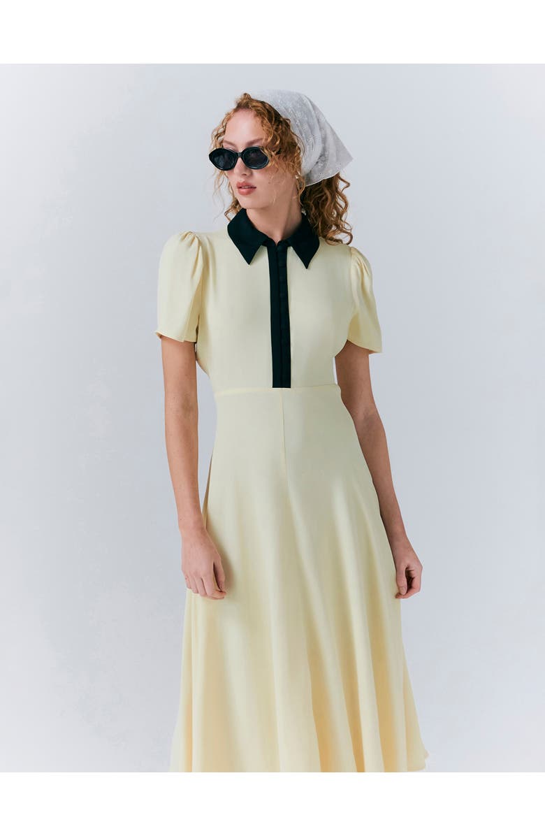 Ghost London Bethan Crepe Midi Shirt Dress, Alternate, color, Yellow