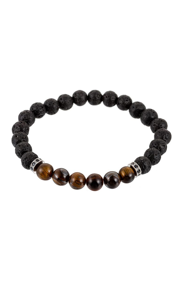EYE CANDY LOS ANGELES Chakra Beaded Tiger Eye Stretch Bracelet, Main, color, 