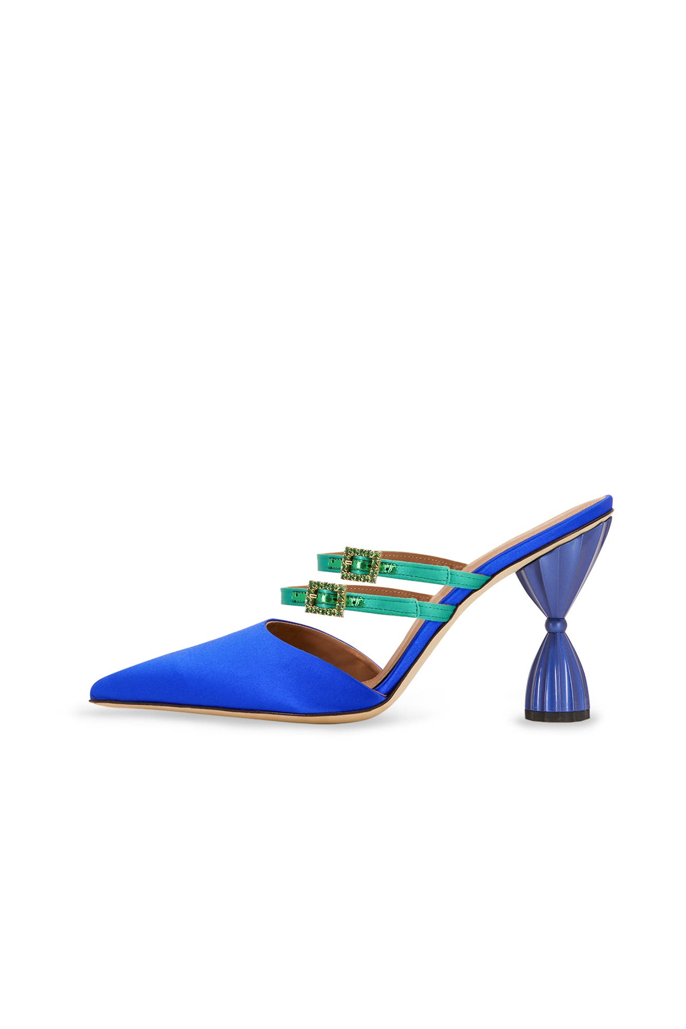 INOLA OJÉN Lolita Pointy Toe Crystal Mule, Main, color, Peacock