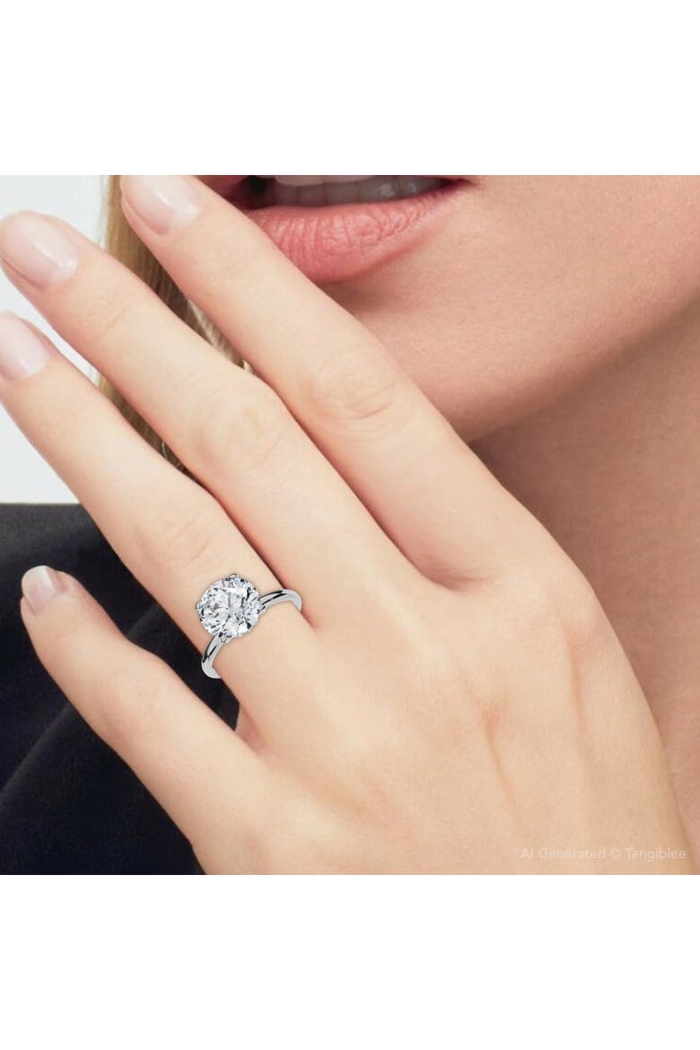 Certified 1Ct Hidden Halo Diamond Engagement Ring 14k Gold Lab Grown, Alternate, color, 14k White Gold