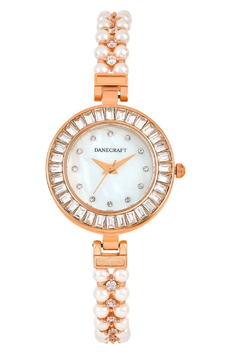 Danecraft Mother-of-Pearl Quartz Bracelet Watch, 20mm, Main, color, Rosegold