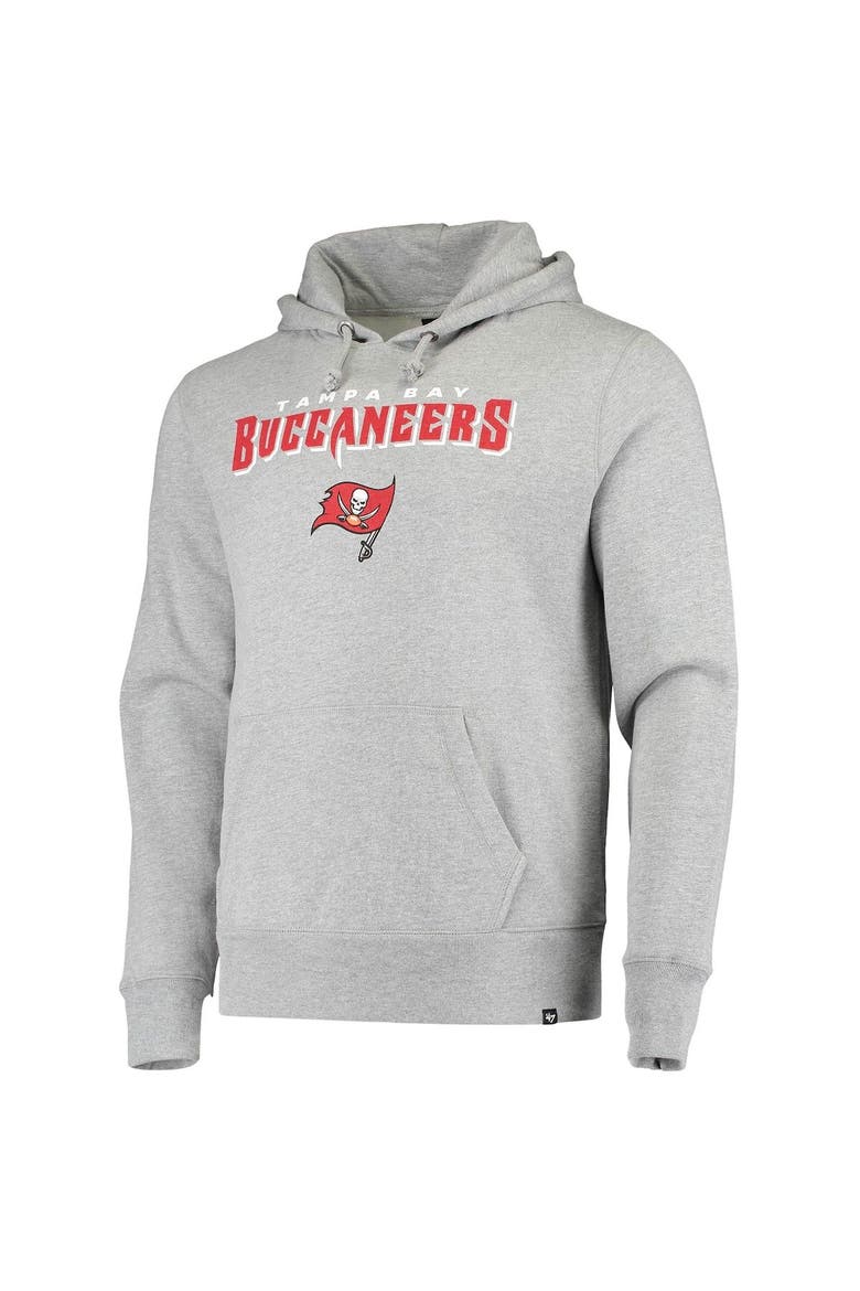 Men's '47 Heathered Gray Tampa Bay Buccaneers Pregame Headline Pullover Hoodie, Alternate, color, Gray