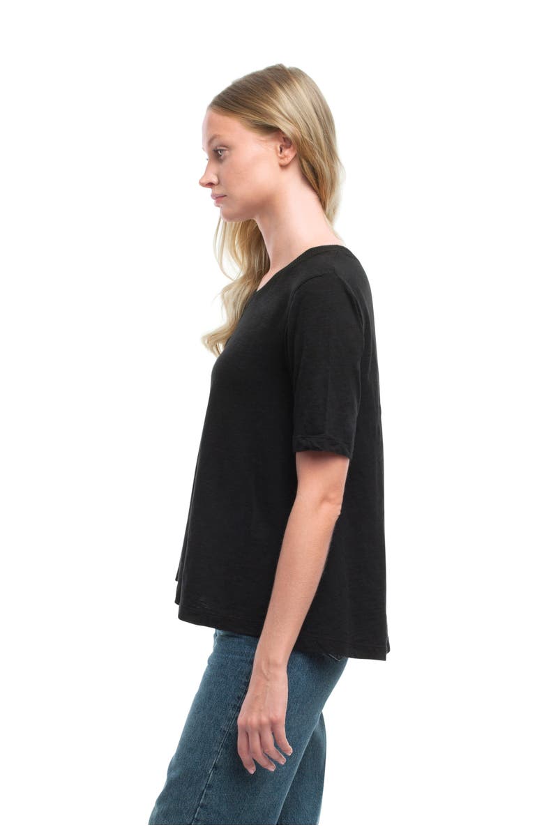 WILT Clothing Elbow Sleeve Trapeze Top, Alternate, color, Black