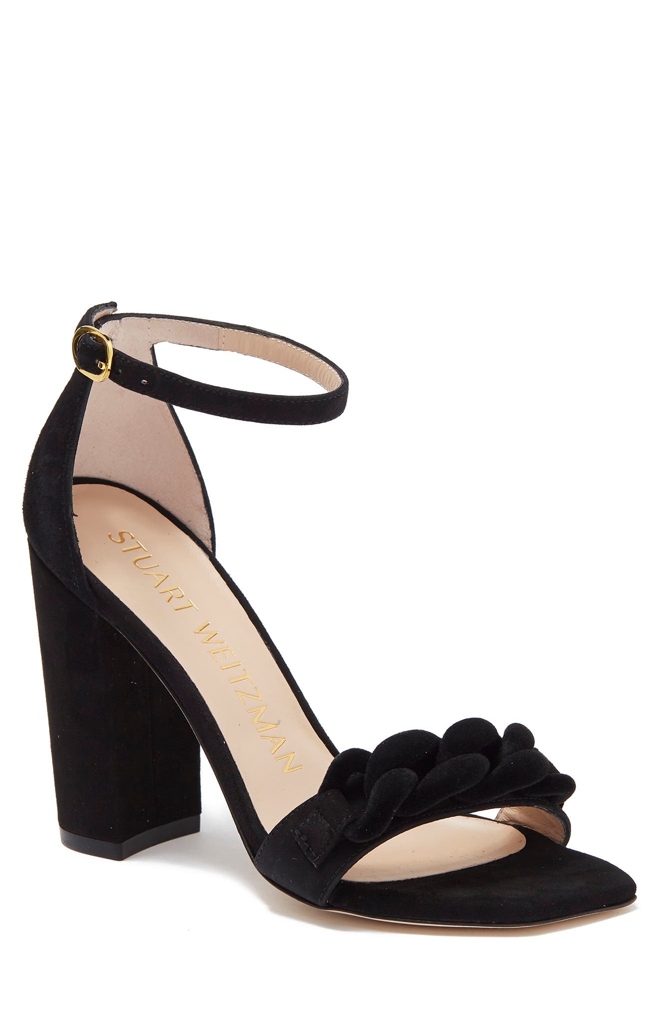 Stuart Weitzman Amelina Suede Block Heel Sandal, Main, color, 