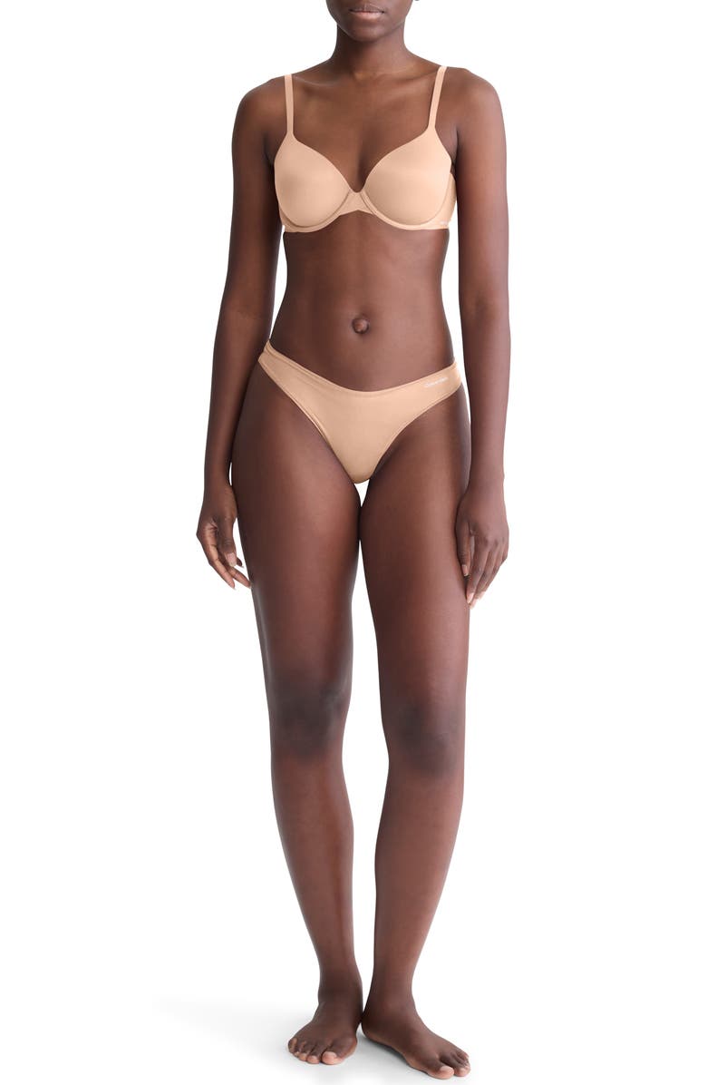 Calvin Klein Ideal Microfiber Thong, Alternate, color, 