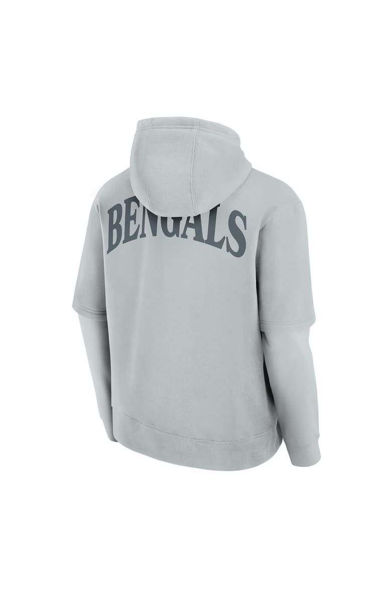 Unisex Fanatics  Gray Cincinnati Bengals Sleek Elements Pullover Hoodie, Alternate, color, Gray