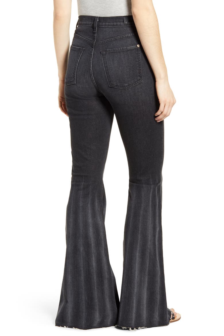 7 For All Mankind® High Waist Pleated Mega Flare Jeans, Alternate, color, WILLOW