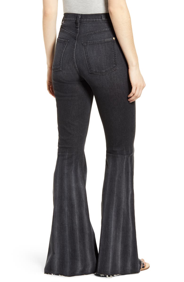 7 For All Mankind <sup>®</sup> High Waist Pleated Mega Flare Jeans, Alternate, color,