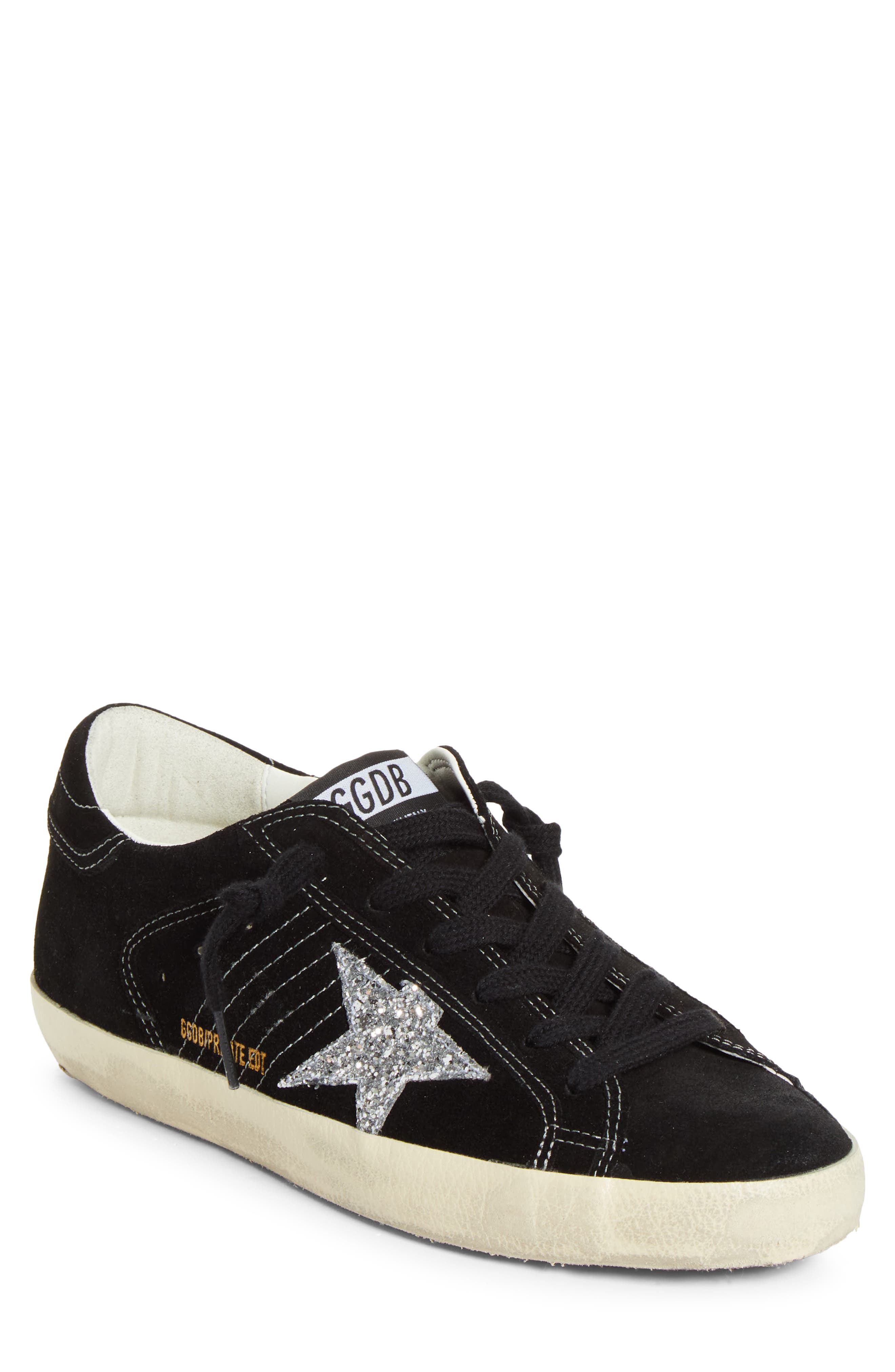 Golden Goose Super-Star Low Top Sneaker, Main, color, Black/ Silver