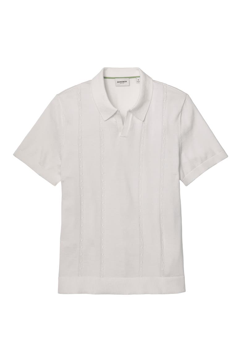 Hudson Cotton Polo Sweater, Alternate, color, SNOW