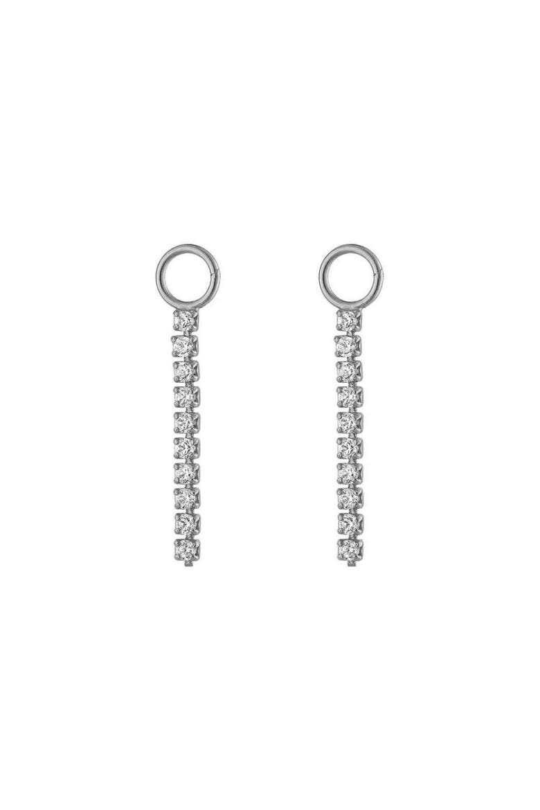Multi Pavé Silver Earring Charm, Main, color, Silver