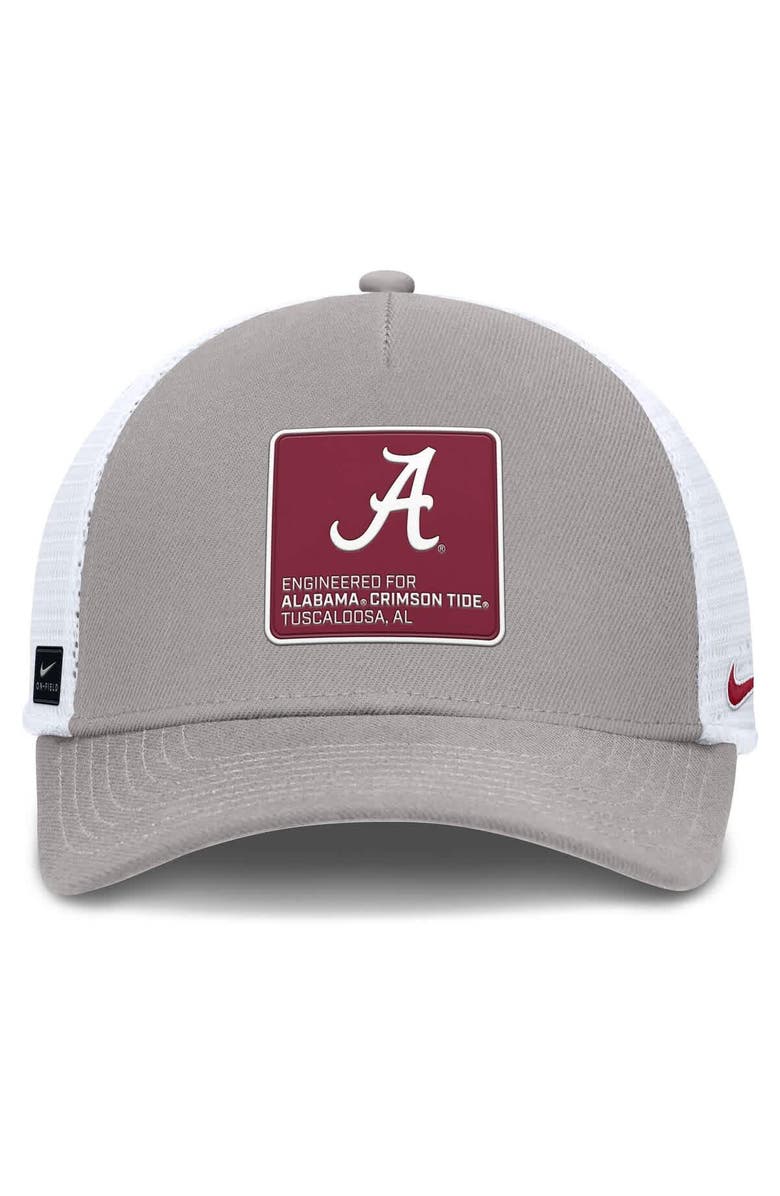 Nike Men's Nike  Gray/White Alabama Crimson Tide 2025 On-Field Rise Engineered Trucker Adjustable Hat, Alternate, color, 