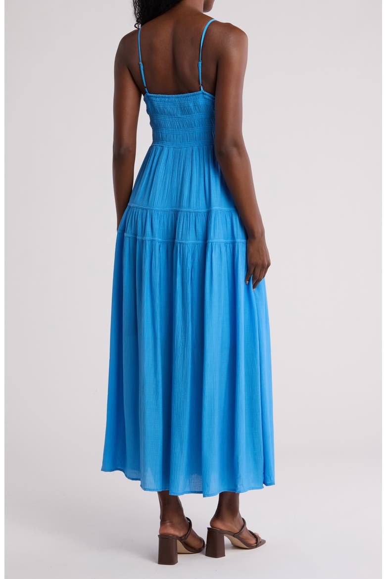 Smocked Sleeveless Maxi Dress, Alternate, color, BLUE