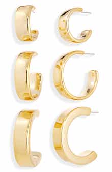 Tasha 3-Pack Assorted Hoop Earrings