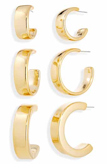 3-Pack Assorted Hoop Earrings