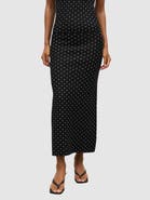 Pretty Lavish Bonnie Polka Dot Knit Midi Skirt