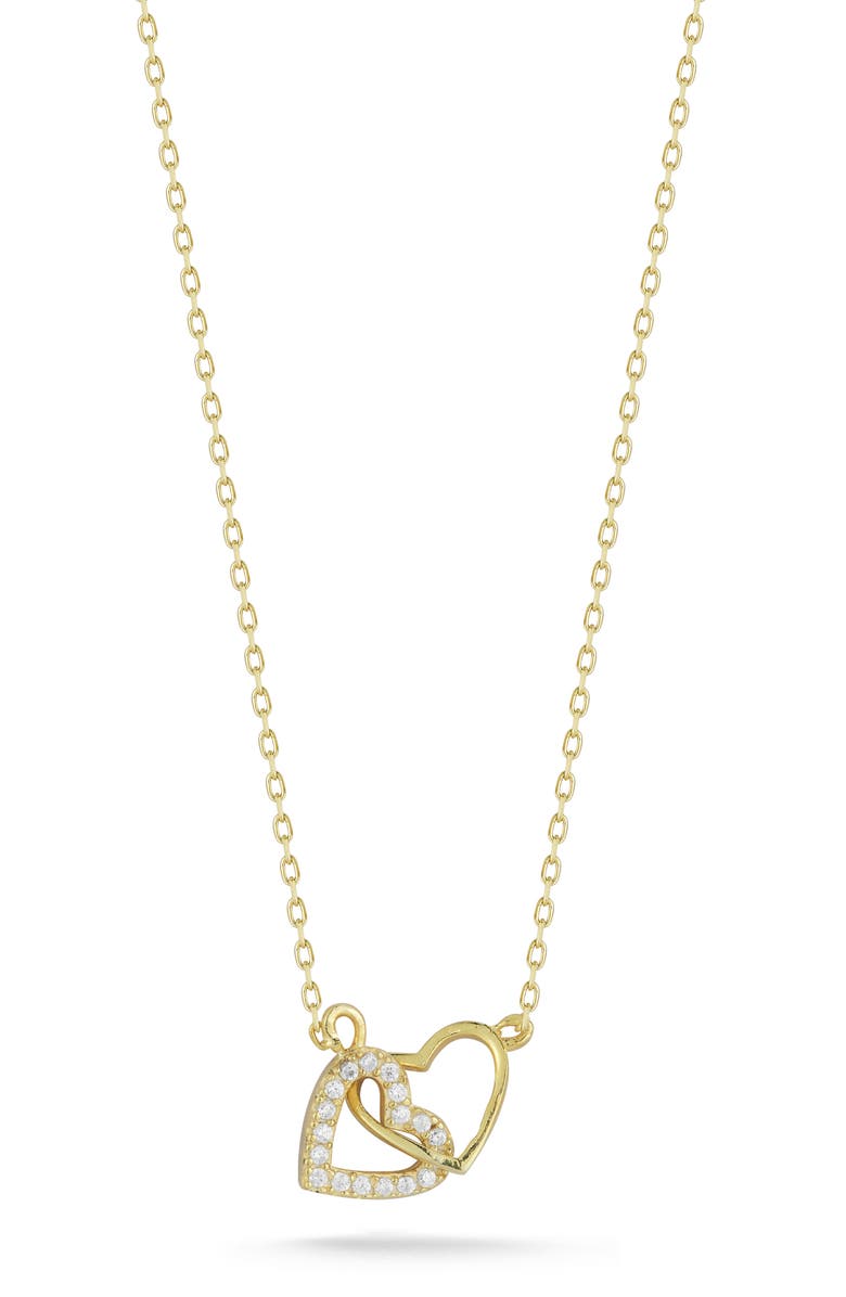 GLAZE JEWELRY 14K Gold Plated Silver Link Heart Necklace, Main, color, Gold