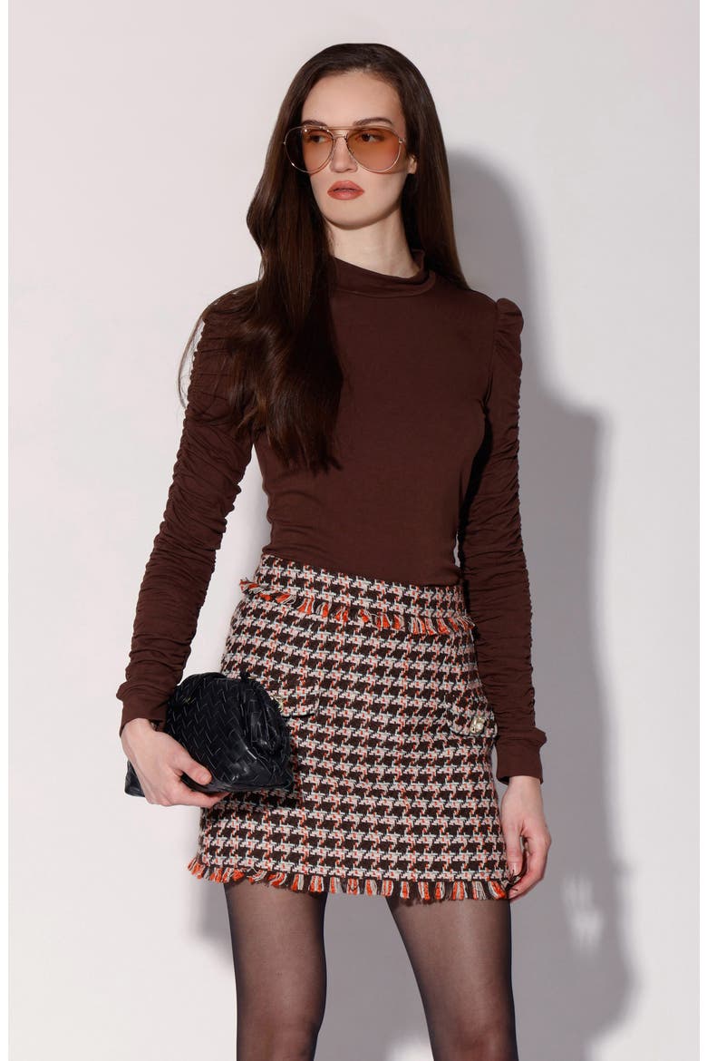 Vallery Houndstooth Skirt, Alternate, color, AUTUMN TWEED