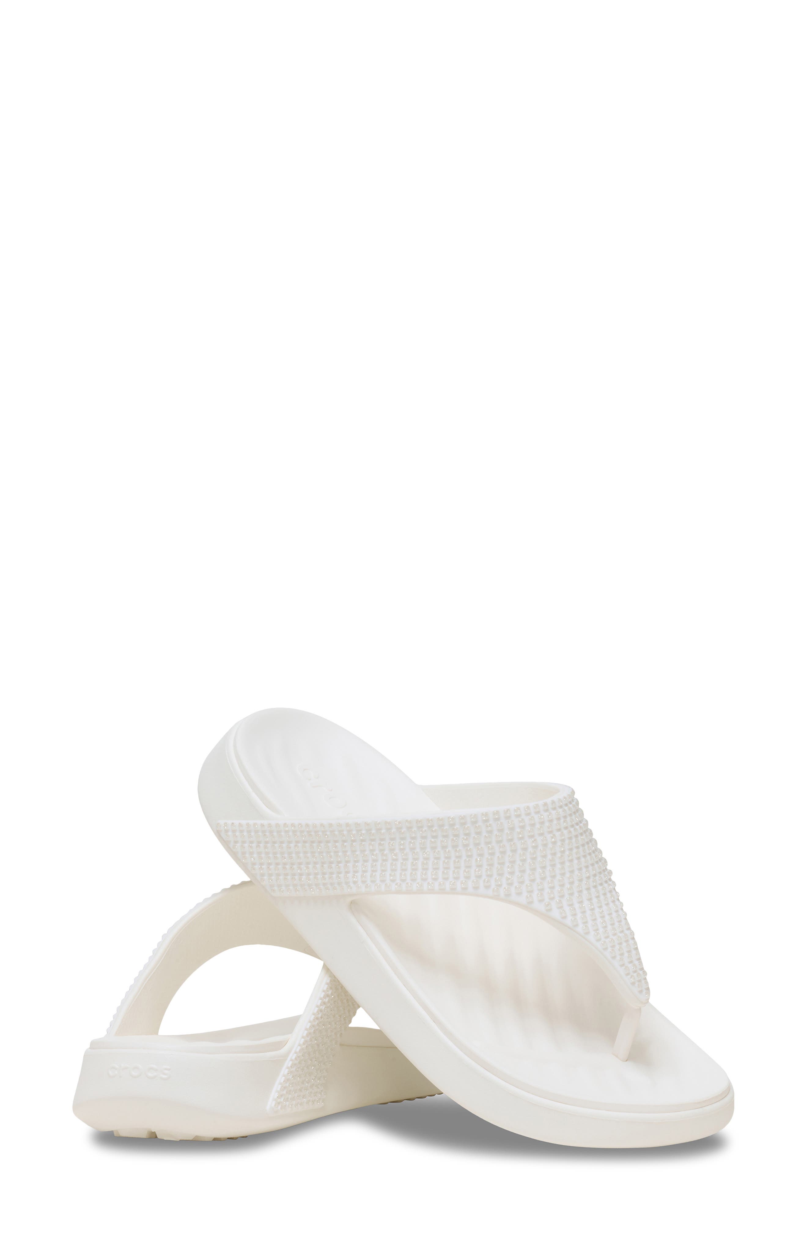 CROCS Getaway Gems Flip Flop, Alternate, color, Chalk
