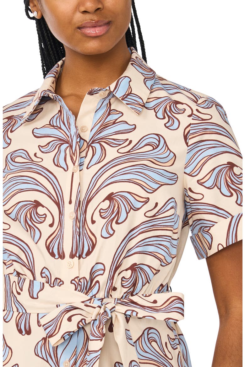Print Belted Midi Shirtdress, Alternate, color, BLUE MULTI