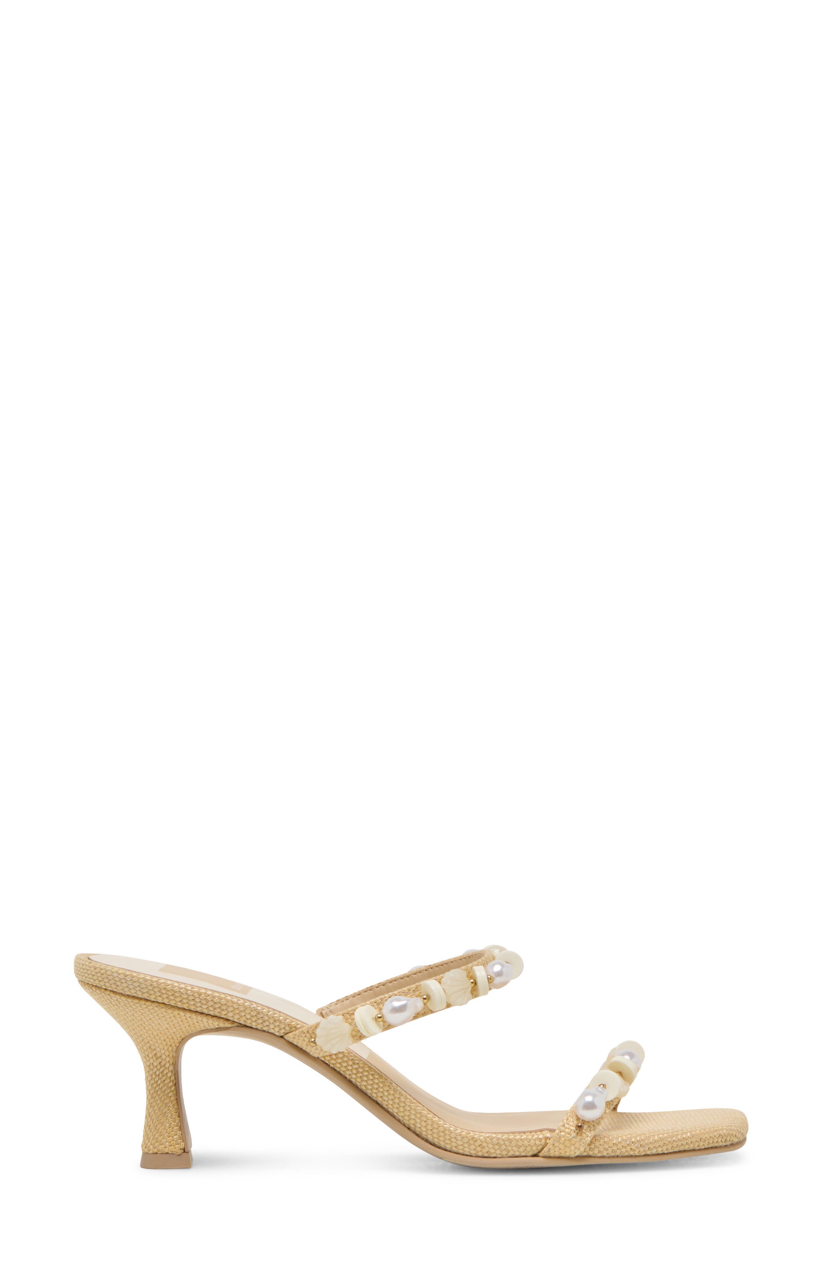 Dolce Vita Grason Bead & Faux Pearl Sandal, Alternate, color, Light Natural