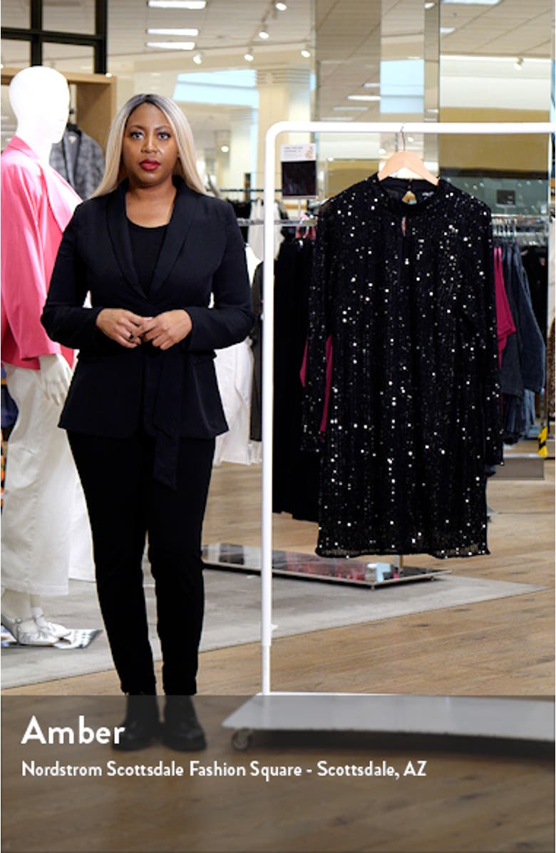 Glowing Sequin Long Sleeve Sweater Dress, sales video thumbnail