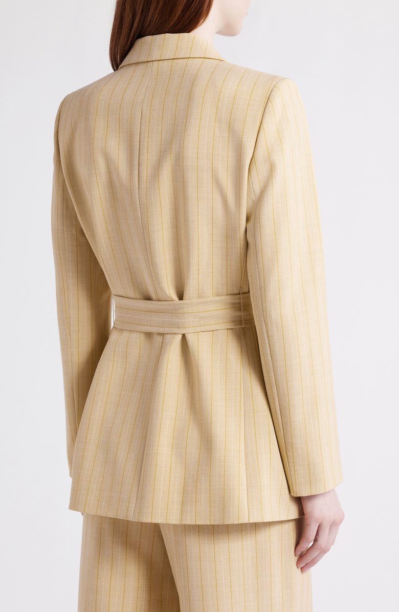 Tahari ASL Belted Stripe Blazer, Alternate, color, 