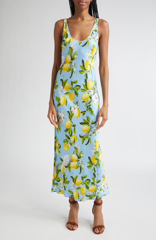 L Agence Akiya Satin Maxi Dress In Multi