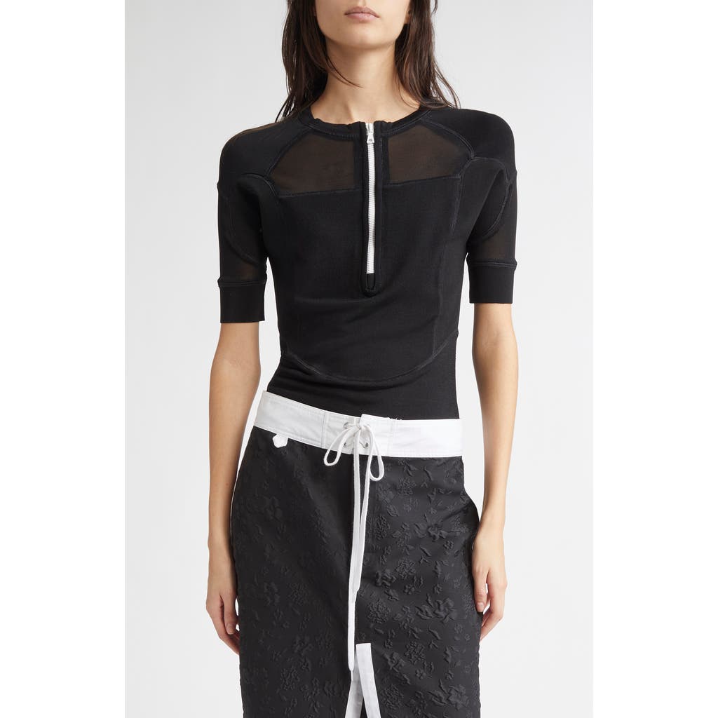 Shop Julie Kegels Kobi Scuba Knit Luxe Wetsuit Top In Black