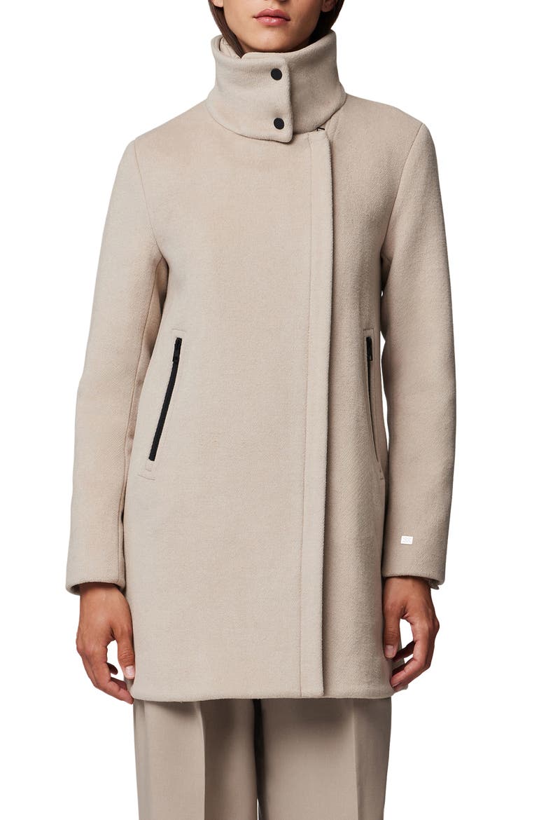 Abbi Wool Blend Coat with Removable Quilted Puffer Bib, Main, color, HUSH