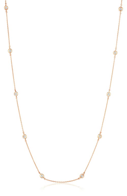 Crislu Cubic Zirconia Bezel Station Necklace In Gold