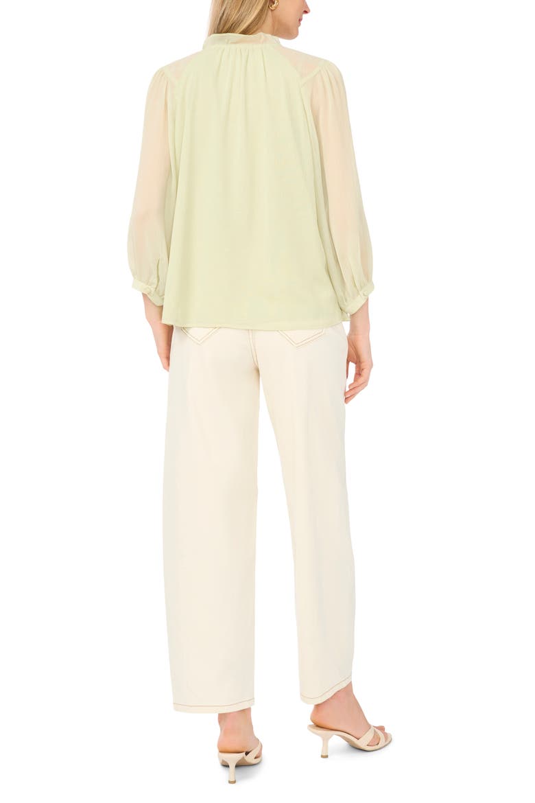Split Neck Raglan Sleeve Top, Alternate, color, LILY GREEN