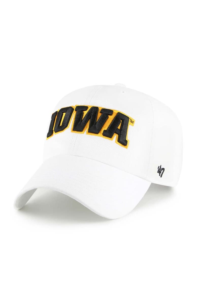 '47 Men's '47 White Iowa Hawkeyes Clean Up Adjustable Hat, Main, color, 
