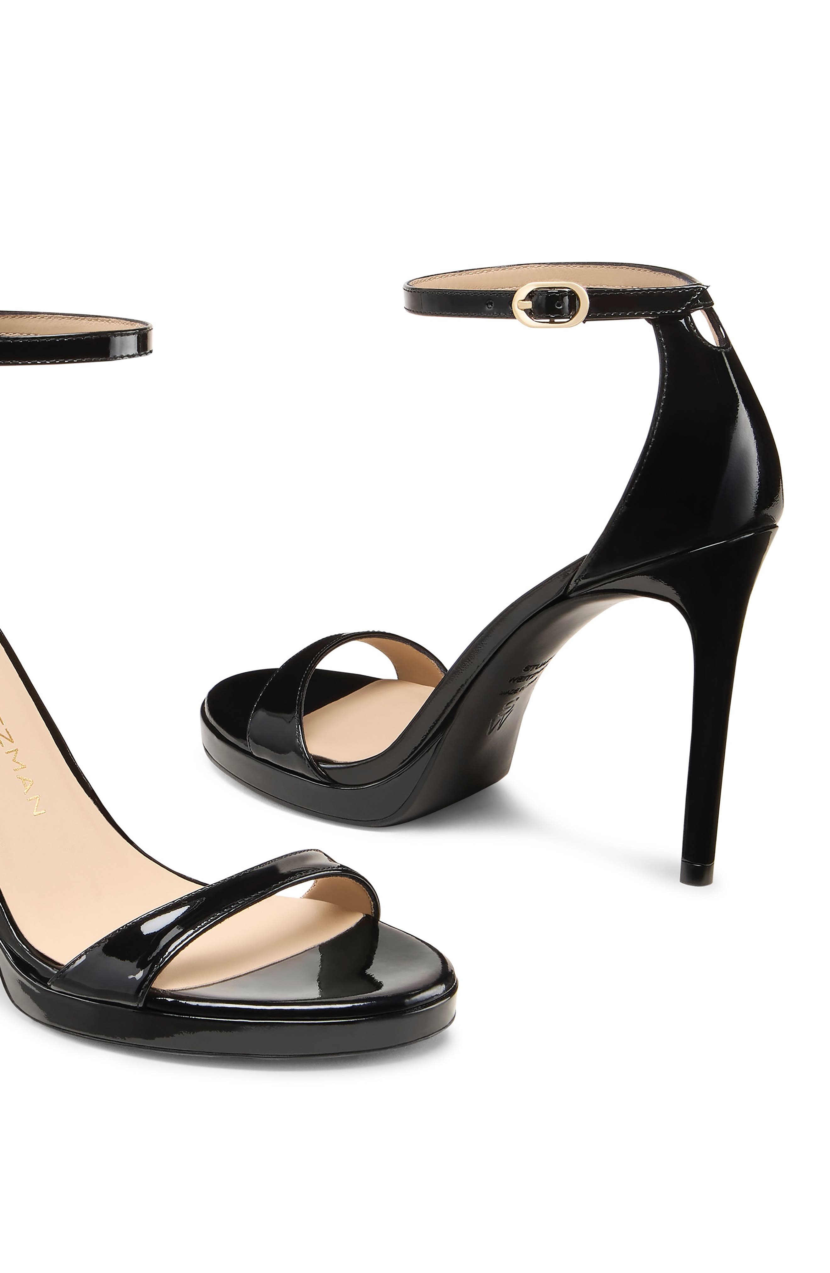 Stuart Weitzman Nudist Platform Sandal, Alternate, color, Black