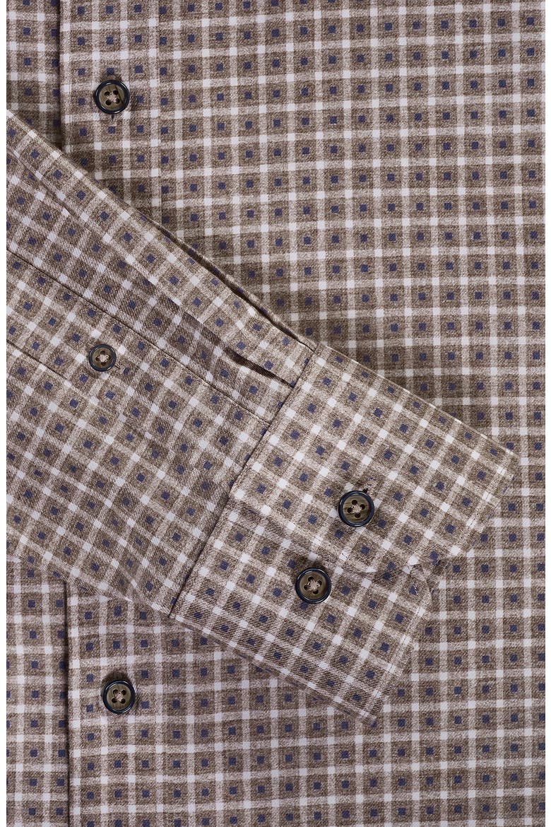 Julian Shaped Fit Grid Check Button-Up Shirt, Alternate, color, CAMEL