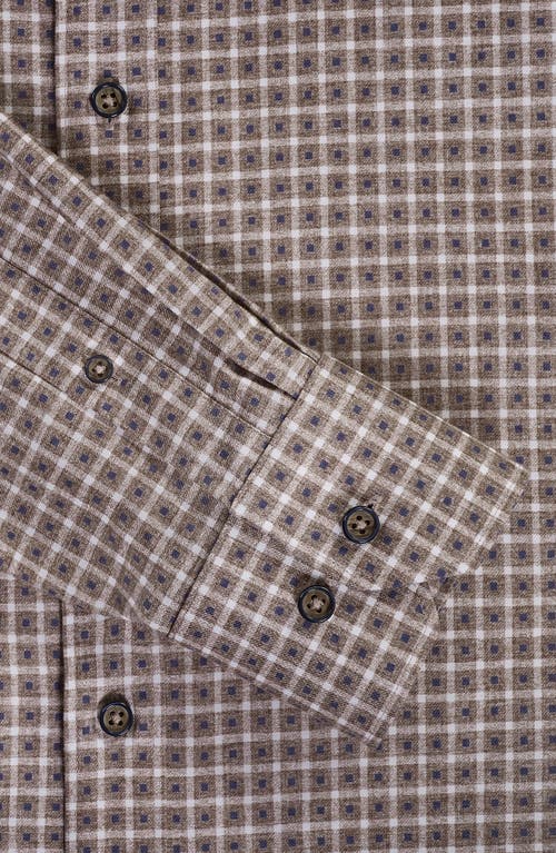 Bugatchi Julian Shaped Fit Grid Check Button-up Shirt In Gray