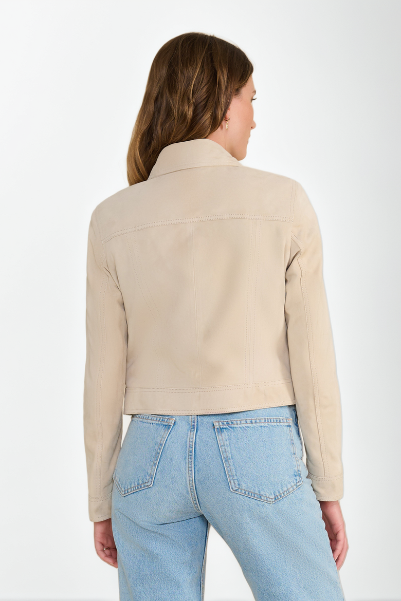 Isabella Suede Jacket, Alternate, color, Beige