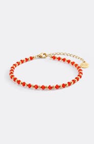 Mint & Lily Birthstone and Gold Bead Bracelet