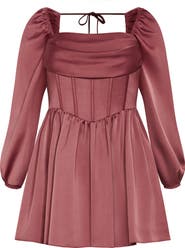 City Chic Flirty Corset Satin Dress
