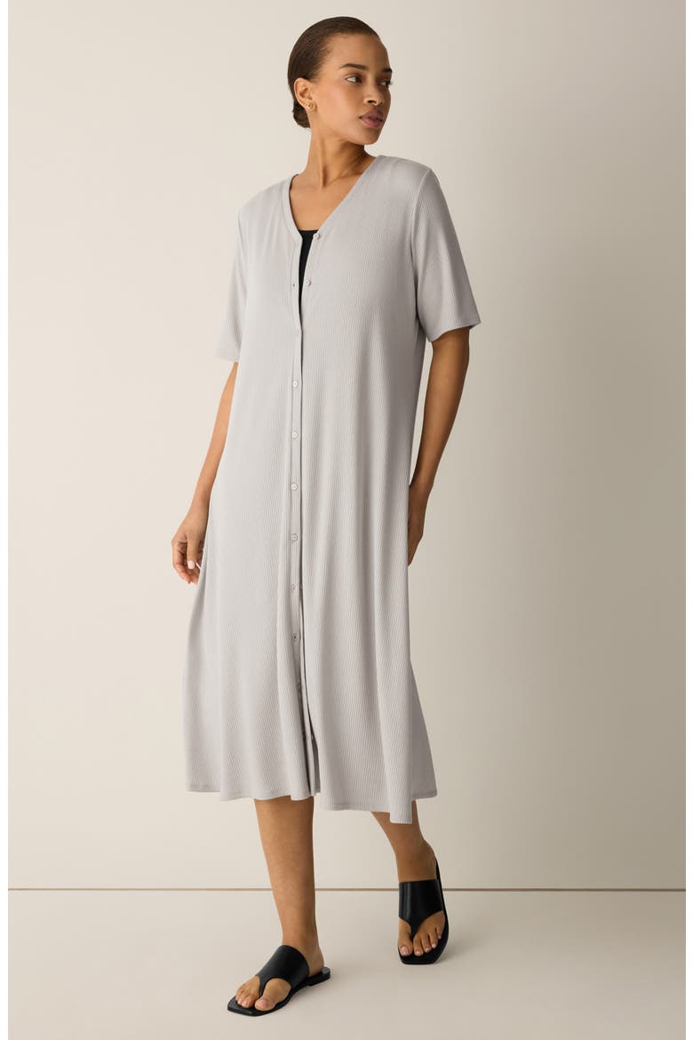 Rib Midi Dress, Alternate, color, CHALK