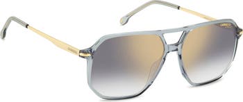 59mm Double Bridge Gradient Square Sunglasses