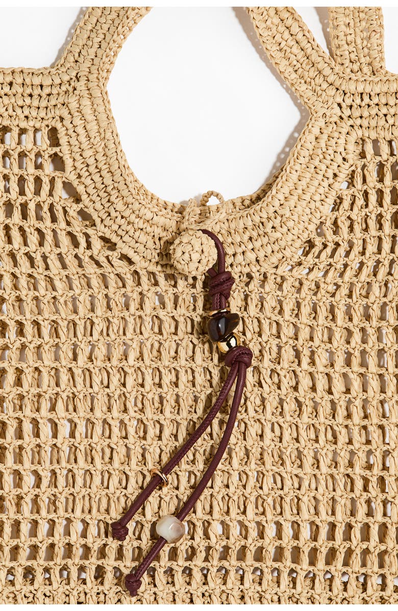 H&M Straw Tote Bag, Alternate, color, Beige