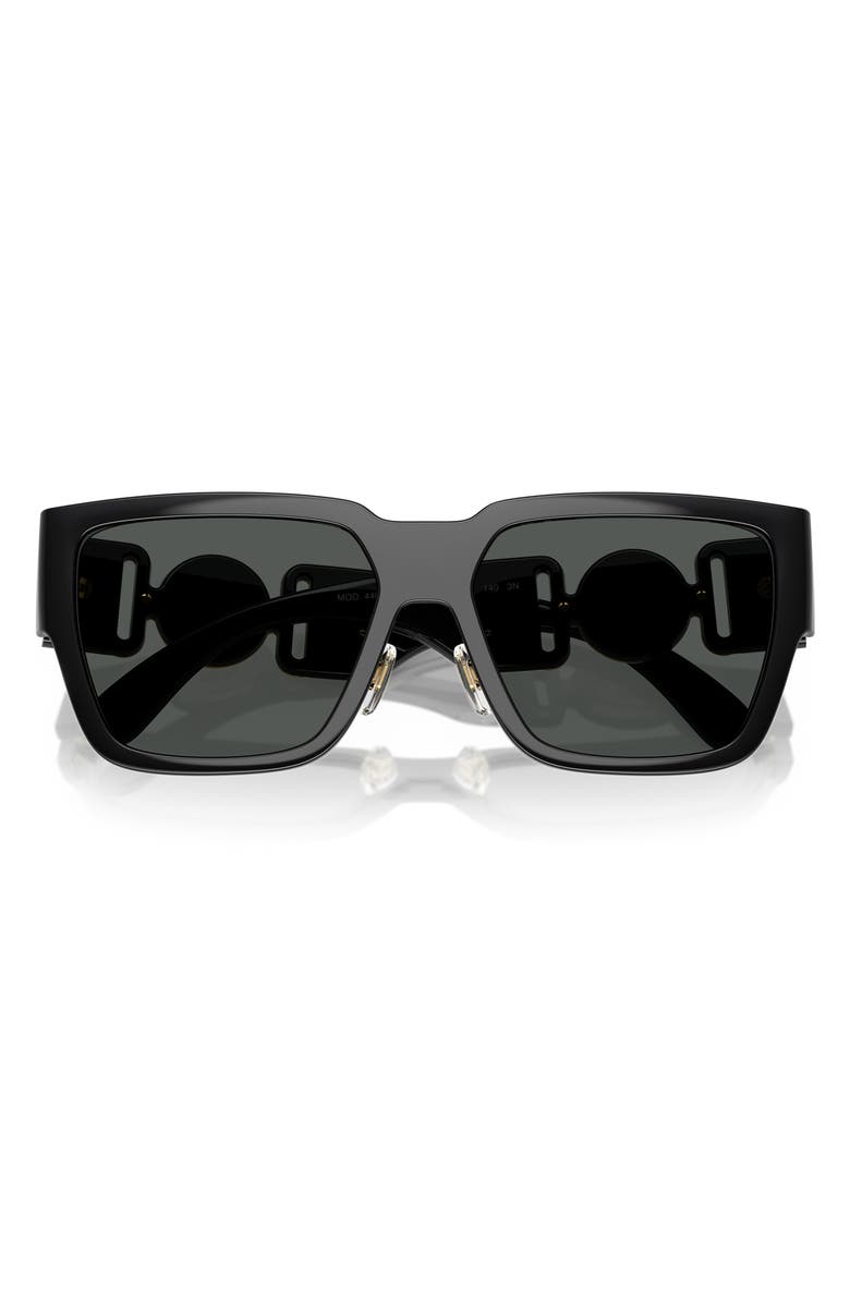 Versace Biggie 57mm Rectangular Sunglasses, Alternate, color, Dark Grey