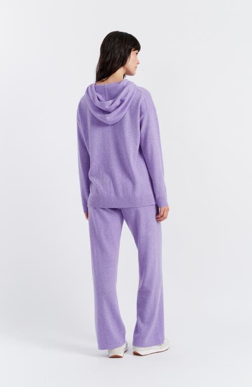 Chinti & Parker Wool Cashmere Blend Relaxed Hoodie Sweater In Lilac Melange