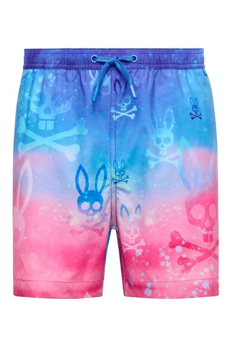Kids' Caspian Allover Bunny Swim Trunks, Main, color, BEGONIA PINK