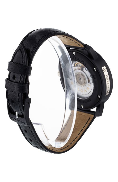 Shop Watchfinder & Co. Bvlgari  Bvlgari Leather Strap Watch, 40mm In Black